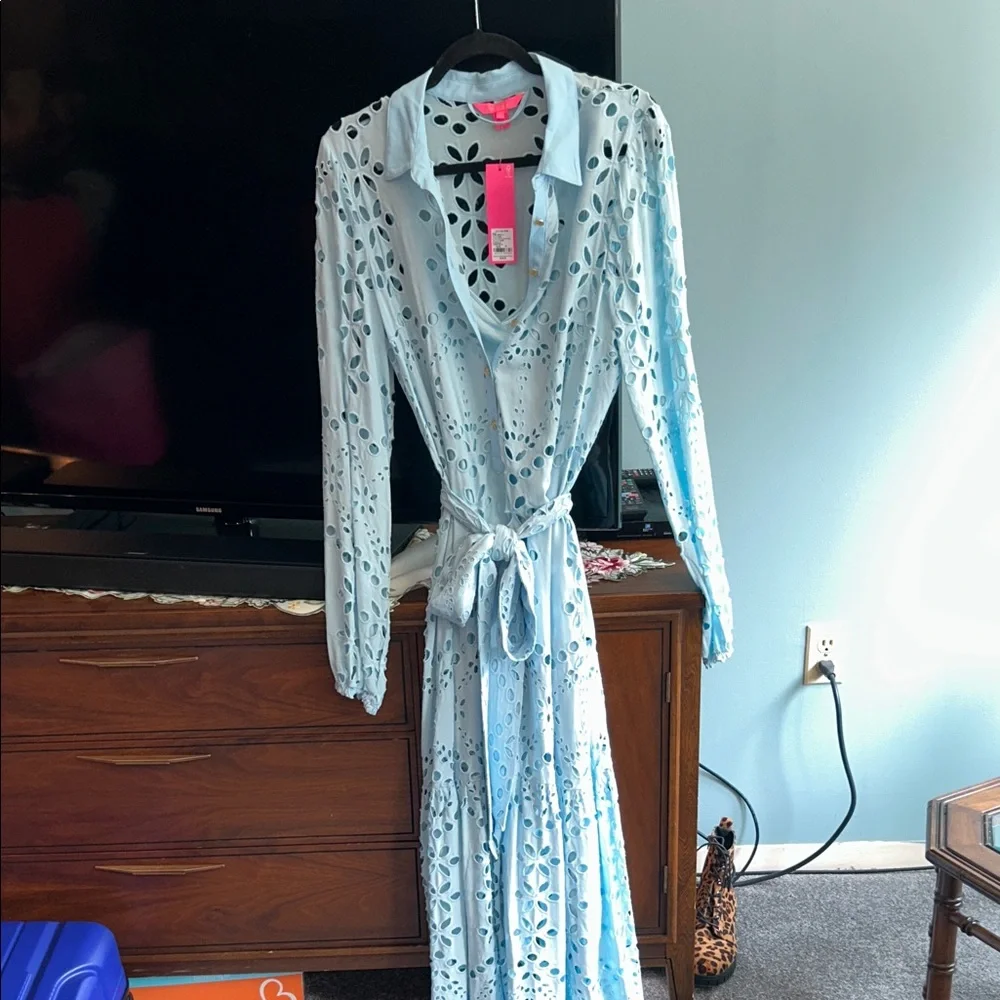 Lilly Pulitzer NWT
Hydra Blue Soirée Eyelet LS Dress Size 12 - Picture 2 of 8